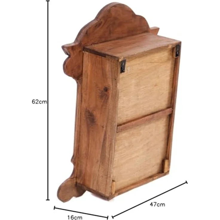 DESIGN DELIGHTS Wandregal HOLZ WANDREGAL "ANELLO", Altholz massiv, 62 cm, antikes Hängeregal – Bild 3