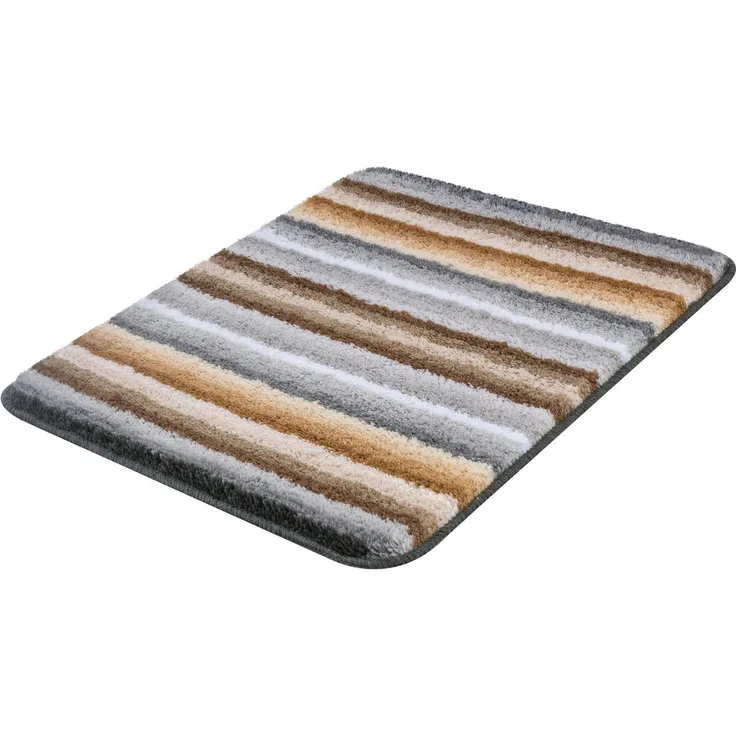 MEUSCH Badematte Funky, Höhe 18 mm, rutschhemmend beschichtet, fußbodenheizungsgeeignet, Kunstfaser, rechteckig, Badteppich, modernes Streifen Design, waschbar