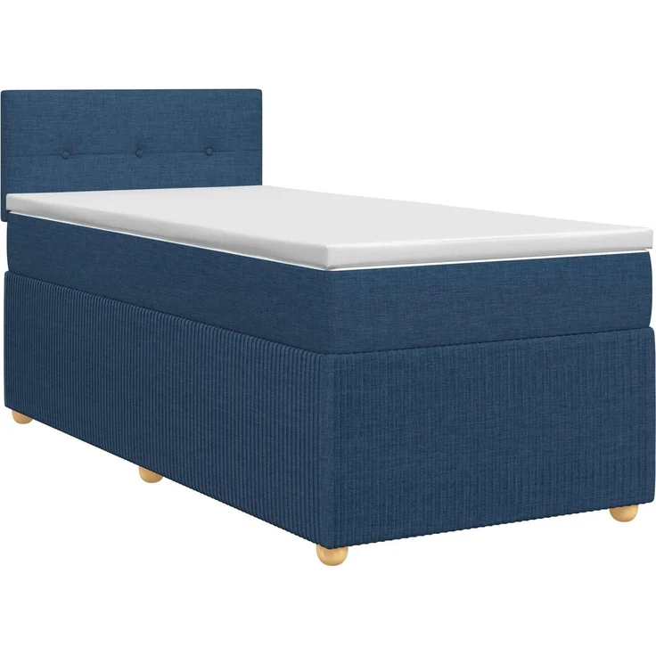 vidaXL Boxspringbett mit Matratze mit Kopfteil Blau 80 x 200 cm Stoff 3451341 – Bild 2