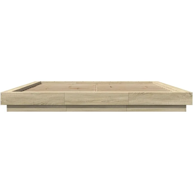 vidaXL Bettgestell Sonoma-Eiche 200x200 cm Holzwerkstoff 3281163 – Bild 4