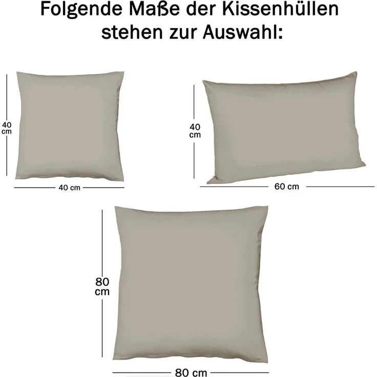JACK Kissenbezüge 2er Set Kissenhülle Renforcé, (2 Stück), 40x40 cm, 40x60 cm, 40x80 cm od. 80x80 cm, viele Farben – Bild 4