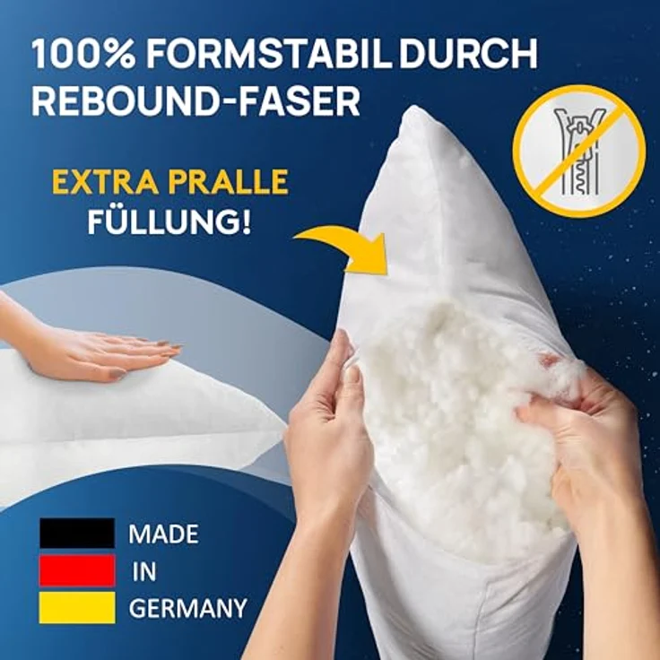 LILENO HOME 4er Set Kissenfüllung 80x80 cm - 40°C waschbares Innenkissen geeignet für Allergiker - Polyester Kisseninlet als Couchkissen, Sofa Kissen, Cocktailkissen und Kopfkissen – Bild 7