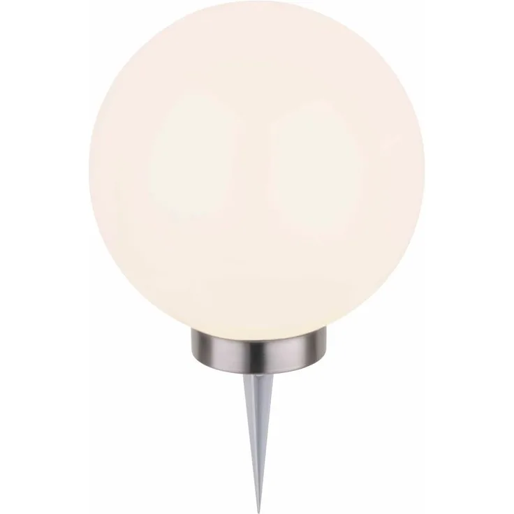 Dehner Solarleuchte Kugel mit Erdspieß und Farbwechsel, Ø 20 cm, Kunststoff,Weiß