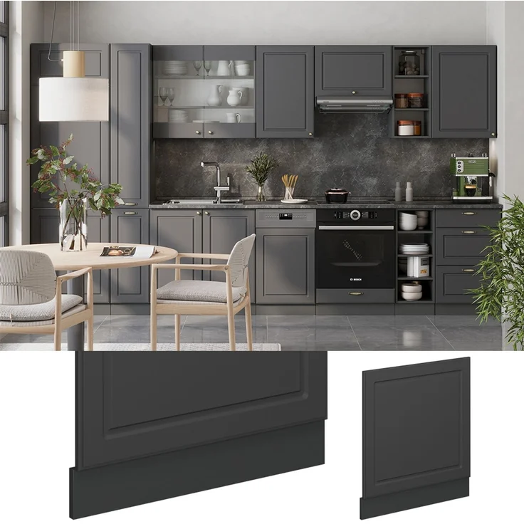 Frontblende Fame-Line Anthrazit-Gold Landhaus/Anthrazit 60 cm, AP Anthrazit Vicco – Bild 3