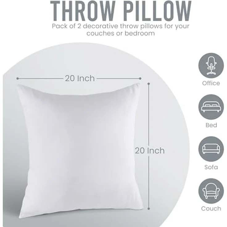 Utopia Bedding 2er Set Kissenfüllung 50x50 cm, Innenkissen Füllkissen Kopfkissen Sofakissen (Weiß) – Bild 3
