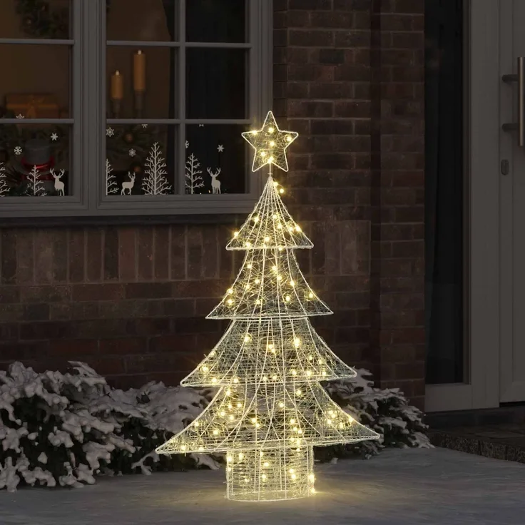 vidaXL Weihnachtsbaum Warmweiß 120 cm Acryl 100 LEDs 42018973
