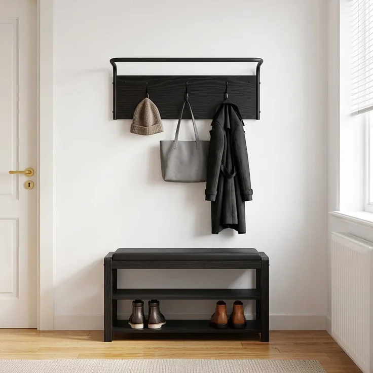 vidaXL Garderobenständer 60 x 30 x 25 cm Schwarz Eichen-Optik 8014082