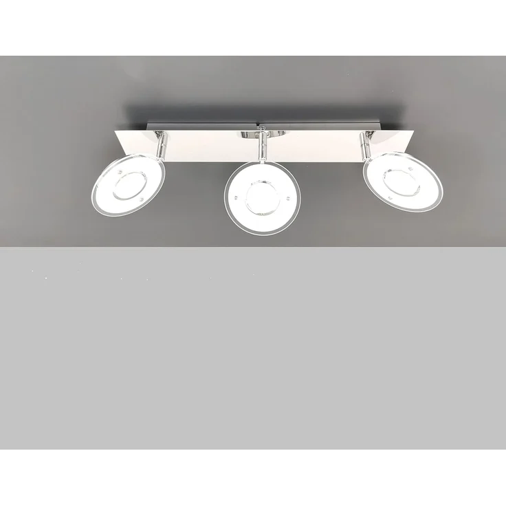 TRANGO LED Deckenleuchte, 2114 Modern 3-flammig IP44 Spiegelleuchte *COOL* inkl. 3x 4,5 Watt 3000K warmweiß LED Modul Badleuchte 420mm lang mit schwenkbar und drehbar Spots, Badezimmer Wandleuchte, Deckenlampe, Badlampe – Bild 8