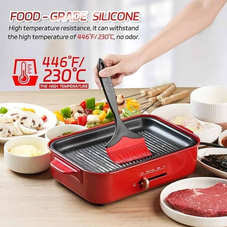 ABC Grillbürste, Pfannkuchenpinsel, Silikonölpinsel, Saucenpinsel, abnehmbarer Backölpinsel – Bild 2