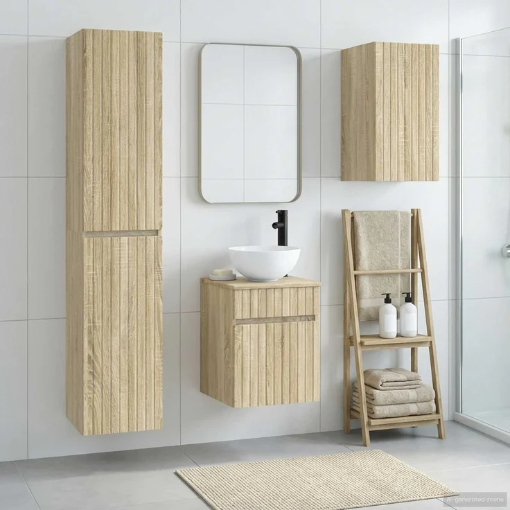 vidaXL Badezimmerschrank-Set 3 stk. Sonoma-Eiche 33 x 34,5 x 160 cm 3406085 – Bild 1
