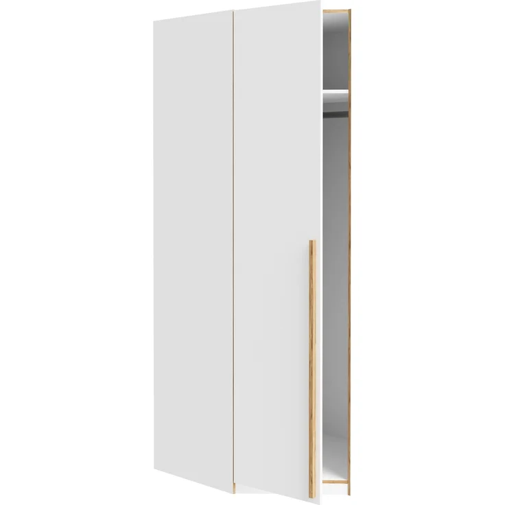 Eckkleiderschrank >SMARTROOM< in Weiss / Catania Eiche - 94,1x215x94,1 (BxHxT) – Bild 2