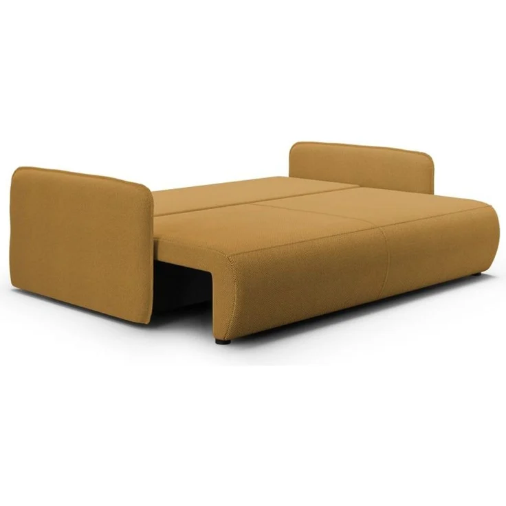 Sofa 2-Sitzer mit Schlaffunktion CALGARY Stoff Curio Senfgelb – Bild 2