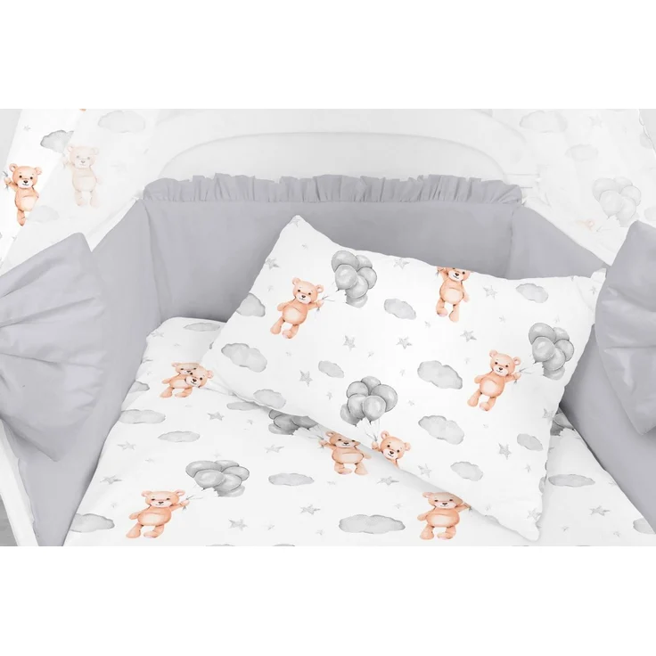 Amilian Babybettwäsche Set 7-teilig - Bettwäsche 100x135 - Kissenbezug 40x60 - mit Himmel, Vollstoffhimmel, 7 teilig, Komplett-Set für Babybett, Gitterbett - Kinderbettwäsche – Bild 3