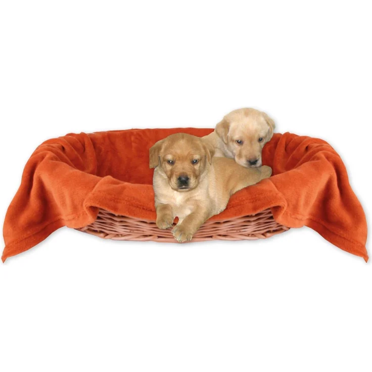 Haustierdecke - Kuscheldecke für Hunde terracotta - ochre 80x120 cm – Bild 1