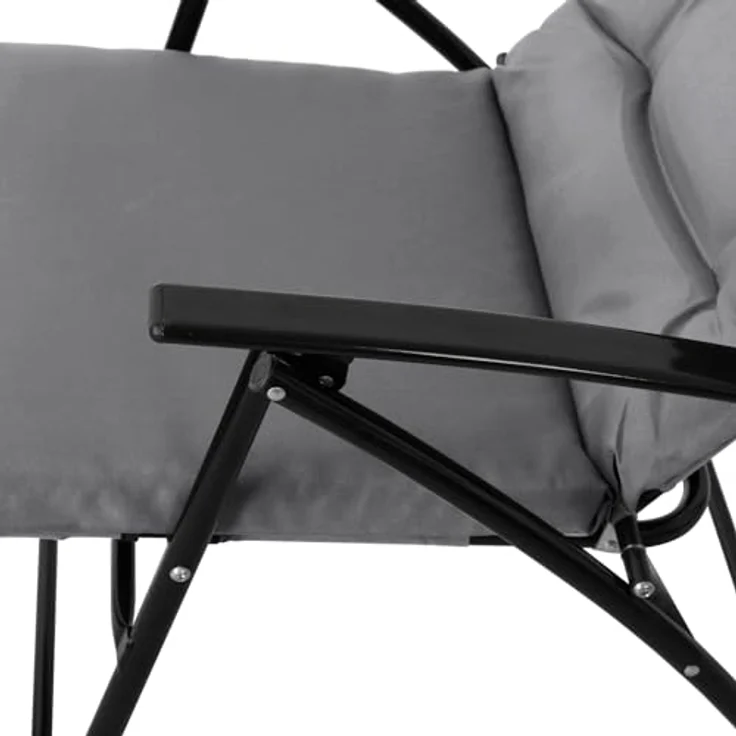 SVITA Balkonset VENTURA, (3-teilig, 2 Stühle, 1 Tisch), gepolstert, Klappstühle, Klapptisch, Camping-Möbel, Metall, Dunkelgrau – Bild 7
