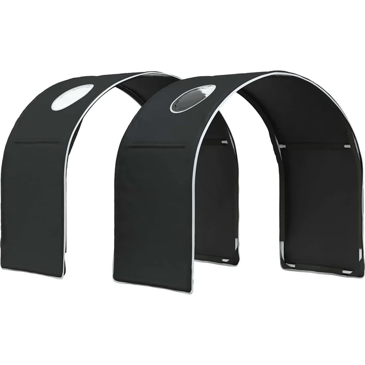 vidaXL Bett mit Tunnel 3 Stk. Artisian Eiche und Schwarz Holzwerkstoff 3423520 – Bild 5
