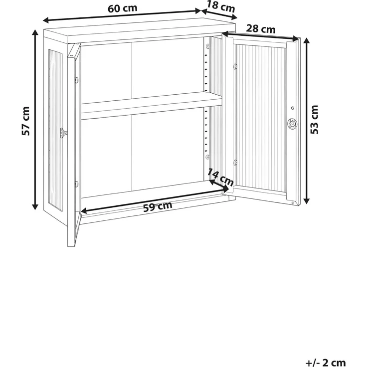 Wandschrank HARLYN 60 cm Metall Beige – Bild 3
