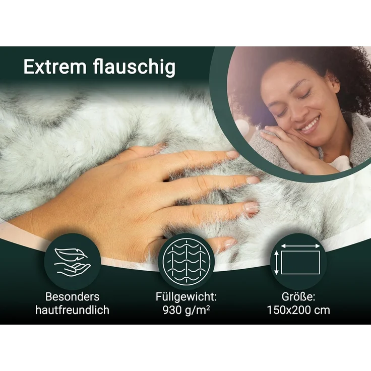 ZOLLNER Kuscheldecke 150x200 cm, Wendedecke 100% Polyester, beige – Bild 4