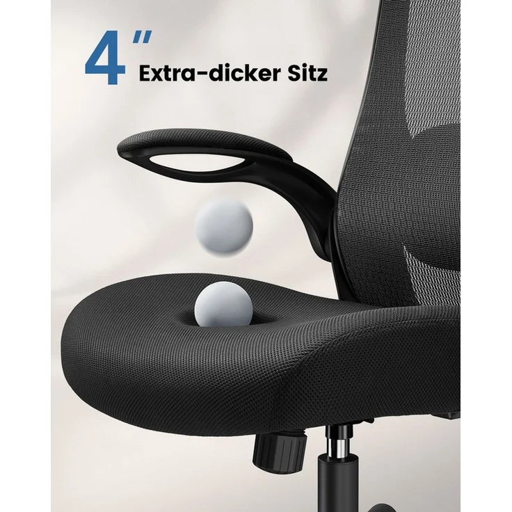 Marsail Bürostuhl Ergonomischer – Schreibtischstuhl Mesh mit 3D-verstellbaren Armlehnen (Dynamischer Lendenstütze, Wippfunktion), TÜV-geprüft, bis 136 kg – Ideal für Homeoffice & Gaming – Bild 3