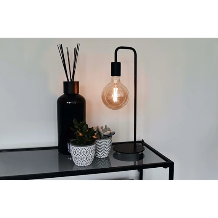 Calex U-Line Tischlampe, 53 cm Höhe, schwarze Tischleuchte im Industrie-Look mit E27-Fassung, ohne Leuchtmittel – Bild 3