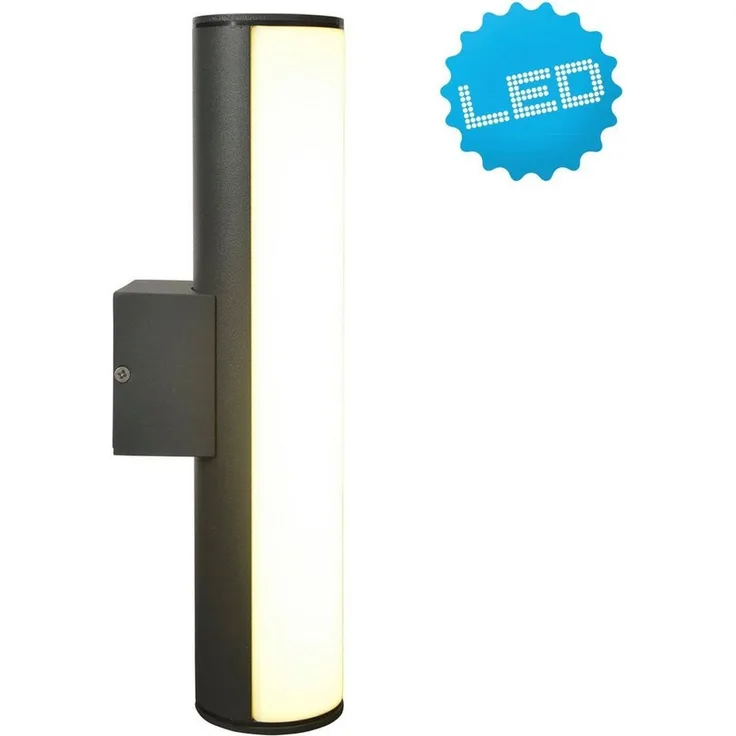 näve LED Außen-Wandleuchte Flair, Warmweiß, Aluminium dunkelgrau Länge 30cm IP54 warmweißes Licht