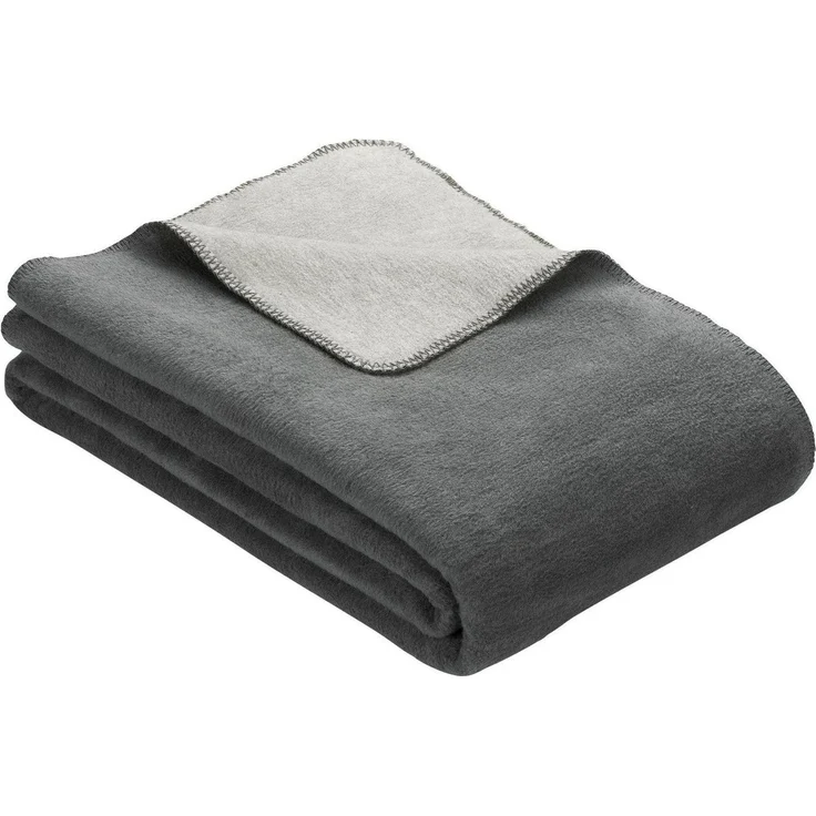 Ibena 'Dublin' Wohndecke, Jacquard grau / silber, 220 x 240 cm