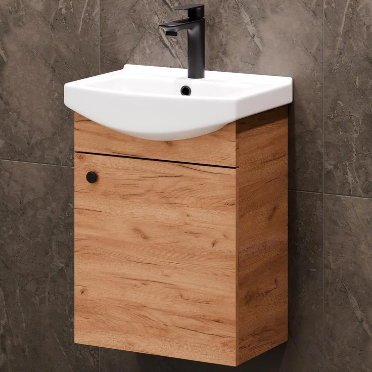 Planetmöbel Waschtischunterschrank 45cm Gold Eiche