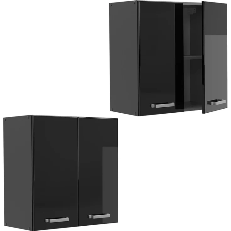 Hängeschrank R-Line Schwarz Hochglanz 60 cm Vicco – Bild 5