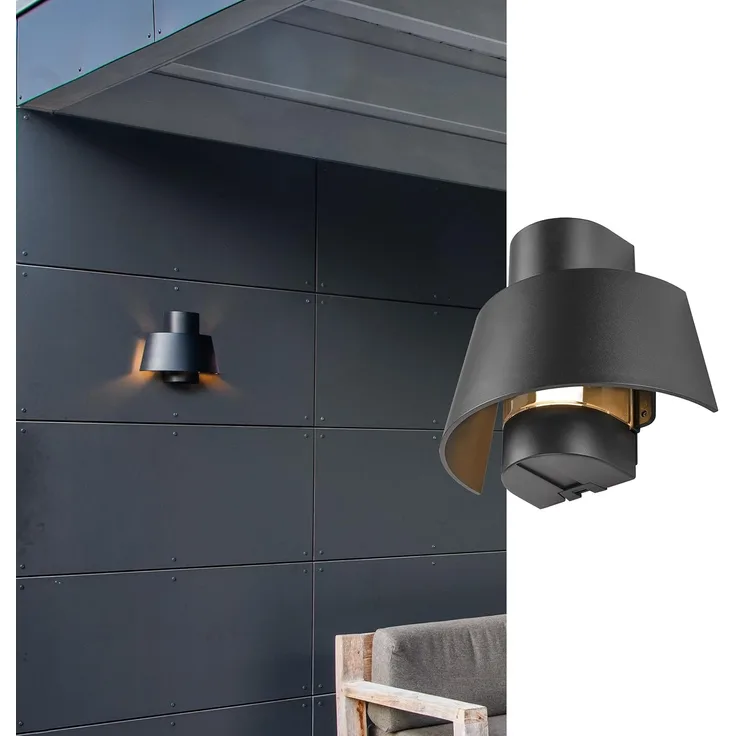 SLV PHOTONI, Wandaufbauleuchte, konisch, 1x max. 13W, E27, schwarz - Aufbaustrahler