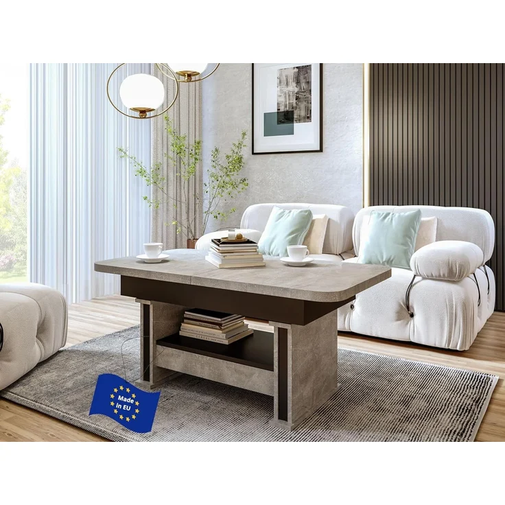 designimpex Couchtisch Design DA-555 Schublade höhenverstellbar ausziehbar Tisch – Bild 1