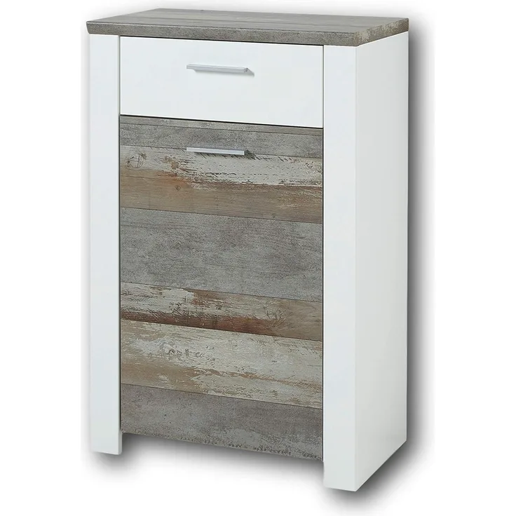 Schuhschrank 'MATEO' weiß Driftwood