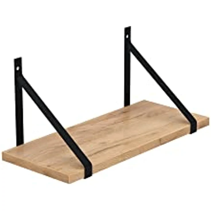 AKKE Wandregal, Hängeregal GINO modern mit schwarzen Befestigungen 2mm PVC LOFT – Bild 2