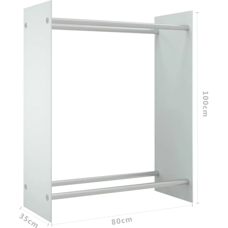 vidaXL Brennholzregal Weiß 80x35x100 cm Hartglas 327471 – Bild 5