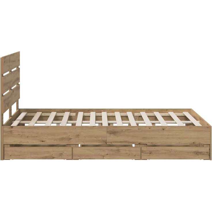 vidaXL Bed Frame with Storage and Headboard Artisan Oak 160 x 200 cm 3445810 – Bild 5