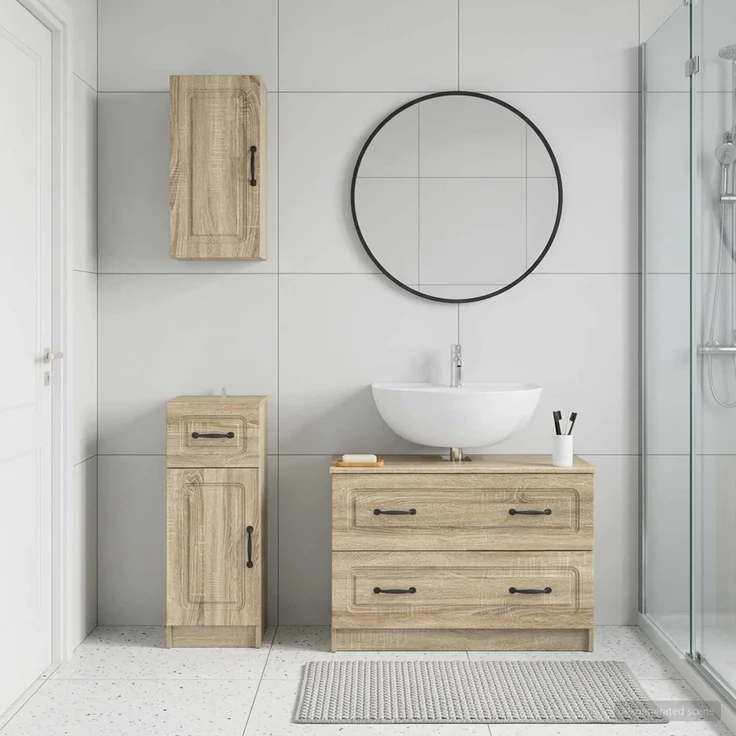 vidaXL 3-teiliges Badezimmer-Schranksystem UTRECHT Sonoma-Eiche 3417812 – Bild 1
