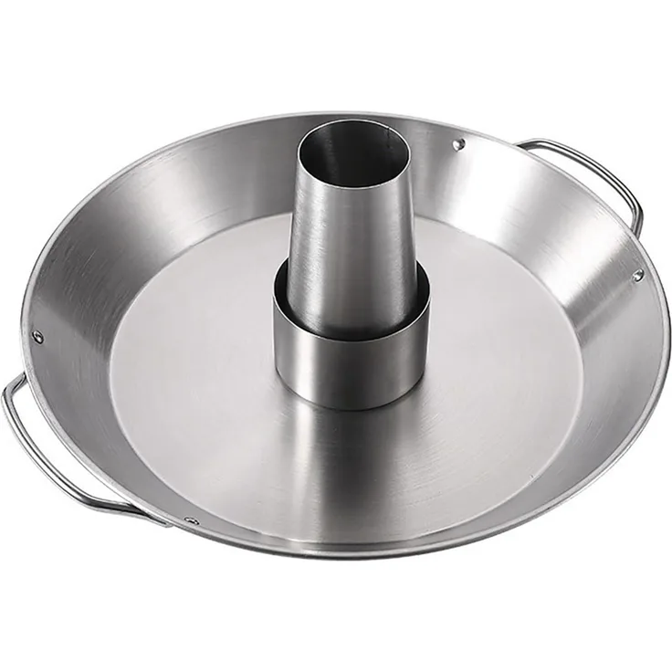 LANDMANN Hähnchenbräter Edelstahl Ø 35cm H 13cm 6 Stück Geflügelhalter Praktisches Grillzubehör für knuspriges Hähnchen