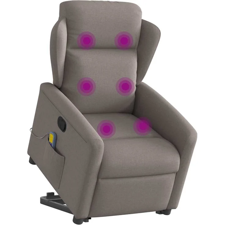 vidaXL Massagesessel mit Aufstehhilfe Taupe Stoff 3303151 – Bild 2