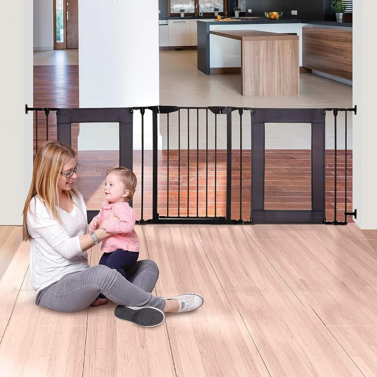 Dreambaby F2060BB Denver 3 Panel Adapta-Gate Gewebe/Metall (passend 85. 5-200cm) schwarz – Bild 4