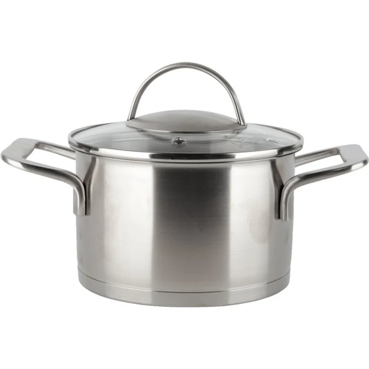 EUROHOME Kochtopf Bratentopf mit Glasdeckel passgenau und induktionsgeeignet, Edelstahl (1-tlg, Kochtopf Edelstahl Ø24 cm), Topf alle Herdarten, Universaltop mit Messskala – Bild 4