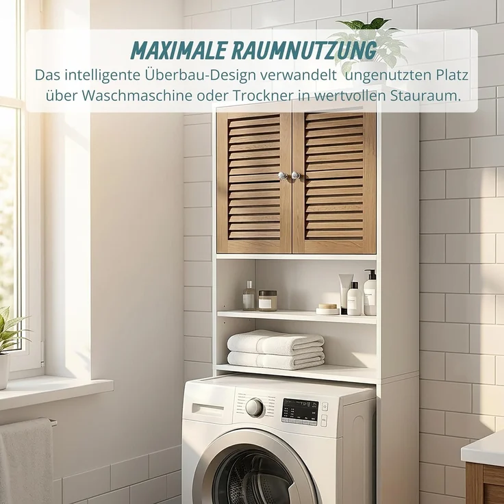 Relaxdays Waschmaschinenschrank mit 2 Türen – Bild 5