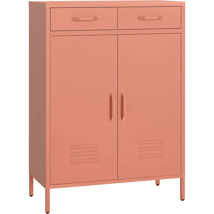 skølm 'Atria' Metallkommode, terrakotta, 110x38x80 cm, mit 2 Schubladen und 2 Fächern – Bild 2