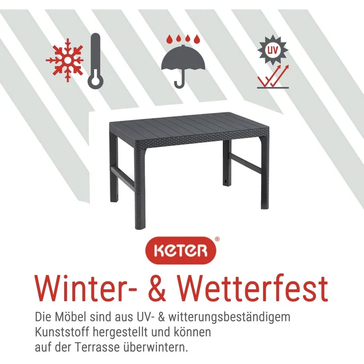 Keter Garten-Beistelltisch Lyon Graphitgrau 232300 420014 – Bild 5