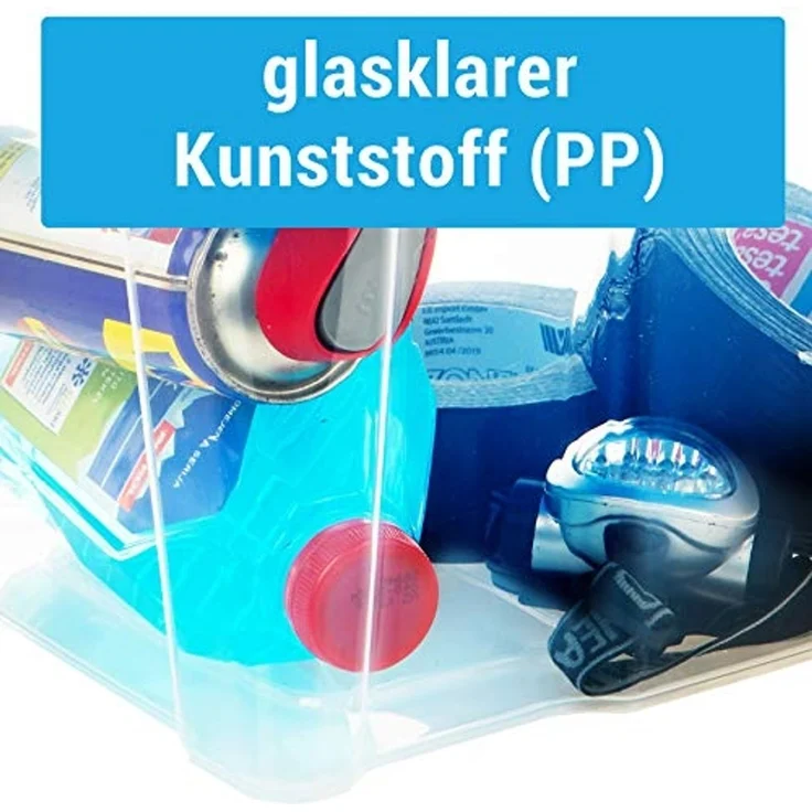 Centi Aufbewahrungsbox Stapelboxen transparent mit Deckel, stapelbar (2er-Set) – Bild 5