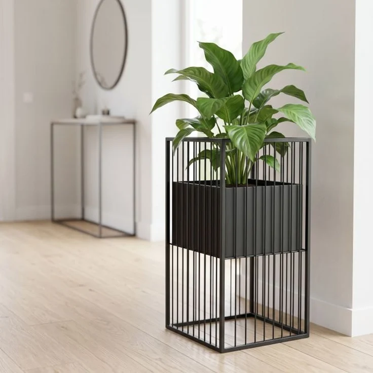 Relaxdays Metall Blumenständer in Schwarz – Bild 2