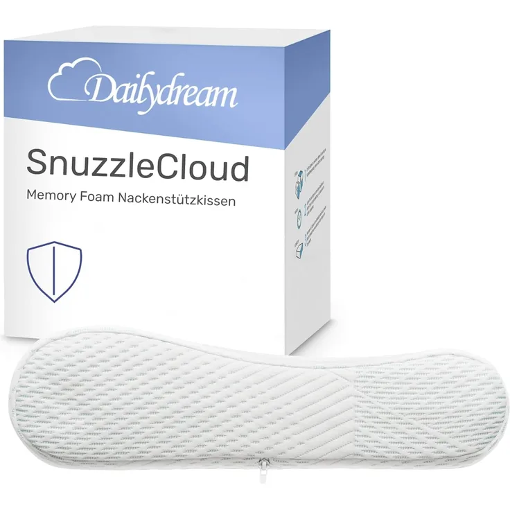 Dailydream Memory Foam Kissen, ergonomisches Nackenstützkissen mit Anti-Virus Bezug, 60x40x9/11 cm, Weiß