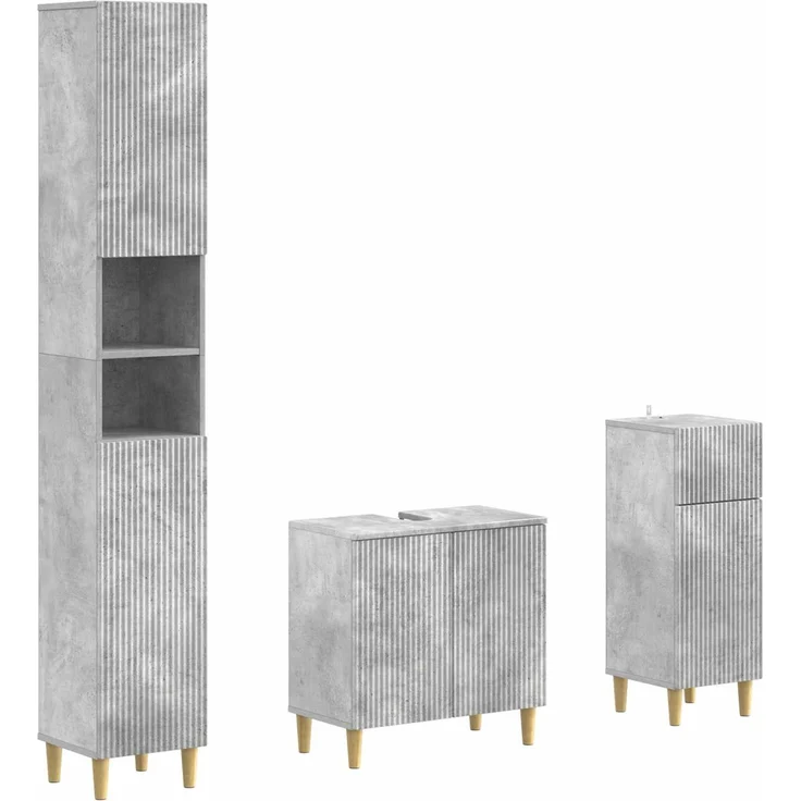 vidaXL 3-teiliges Badezimmer-Schranksystem ARNHEM Betongrau 3417849 – Bild 2