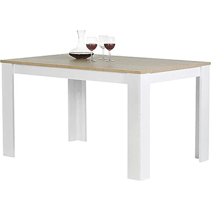 BAKAJI Tisch für Esszimmer, Küche, rechteckig, modernes Design, aus MDF-Holz, Melamin-Finish, Maße: 20 x 80 x 74 cm