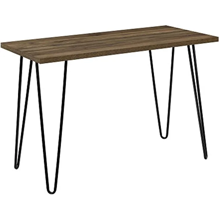 DHP Furniture Cassie Schreibtisch Walnussoptik mit schwarzen Metallbeinen (BxTxH) 101x49x68 cm