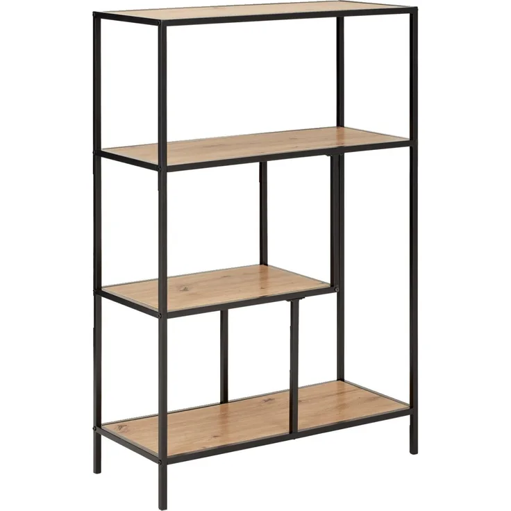 XORA 'ROCKY' Raumteiler Regal (halbhoch), MDF Eiche Artisan, 77 x 115 x 33 cm, mit 4 Fachböden