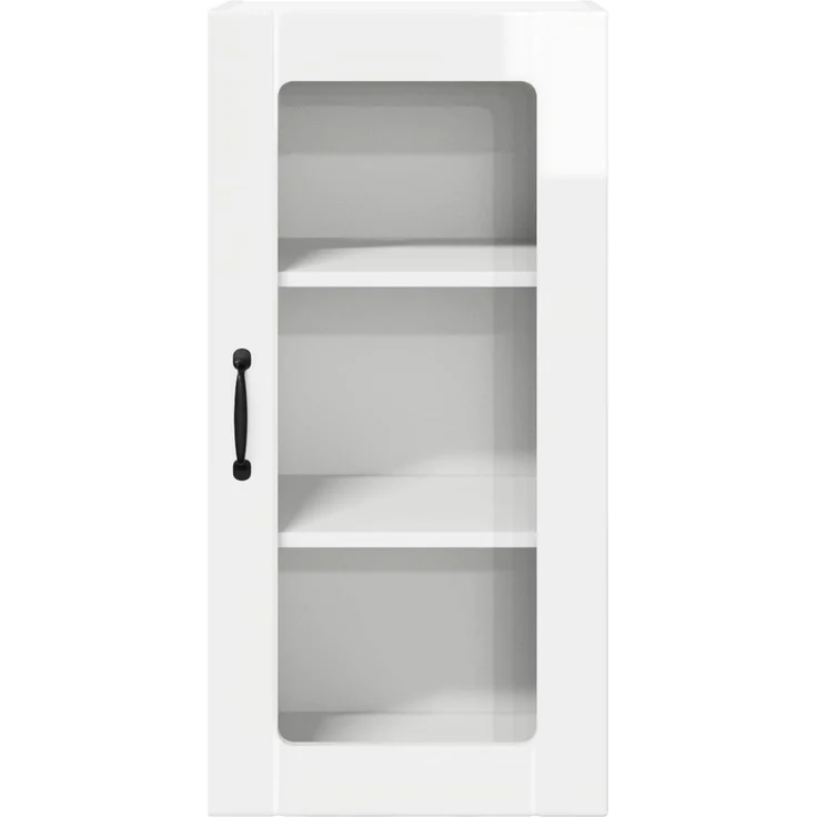 vidaXL Wandglas-Schrank PORTO Hochglanz-Weiß 40 x 31 x 80 cm 885343 – Bild 6